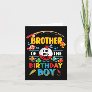 Brother Of The Big One Fishing 1st Birthday Ofisha Card