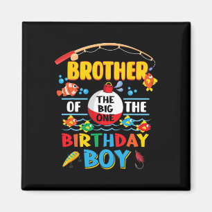 Brother Of The Big One Fishing 1st Birthday Ofisha Magnet