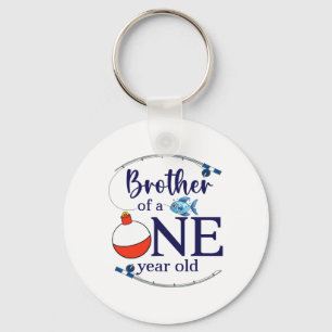 Brother Of The Big One Fishing Boy First Birthday  Key Ring