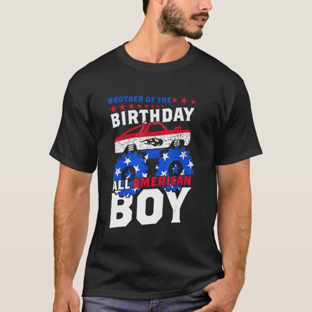Brother Of The Birthday All American Boy Monster T T-Shirt (Front)