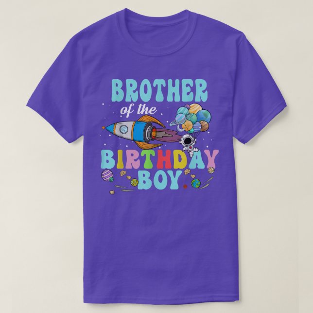 Brother Of The Birthday Astronaut Boy Space Party  T-Shirt (Design Front)