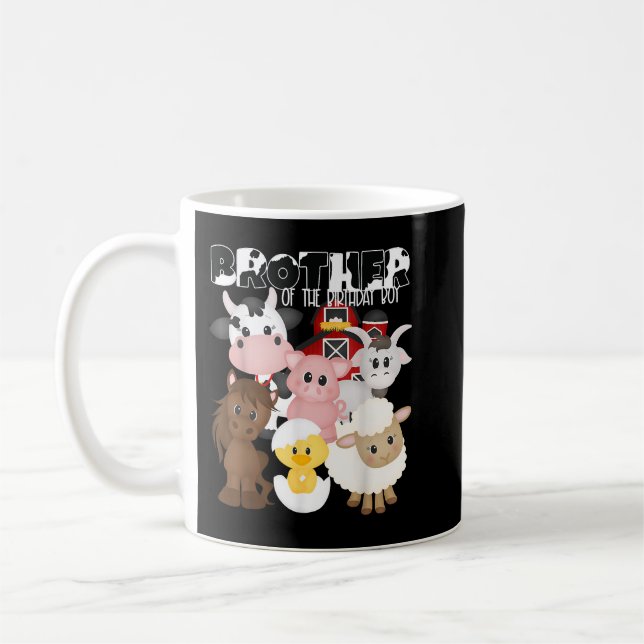Brother Of The Birthday Boy Barnyard Farm Theme Pa Coffee Mug (Left)