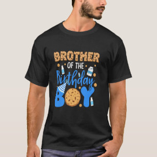 Brother of The Birthday Boy Cookies and Milk Birth T-Shirt