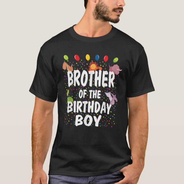 Brother Of The Birthday Boy Dino Theme Boys B day  T-Shirt (Front)