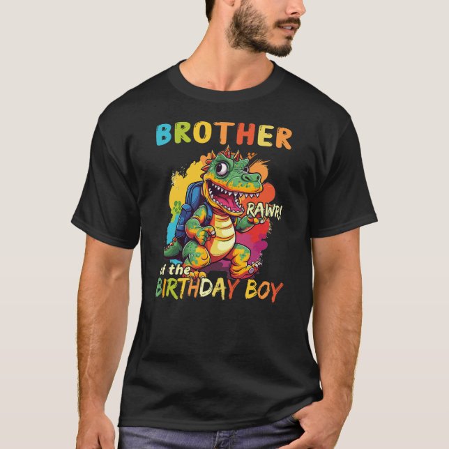 Brother of the Birthday Boy Dinosaur Celebration G T-Shirt (Front)