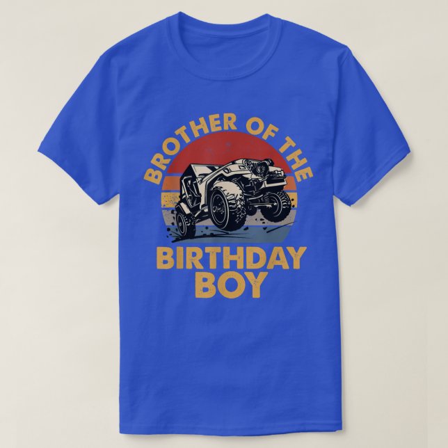Brother Of The Birthday Boy Funny Monster Truck Re T-Shirt (Design Front)
