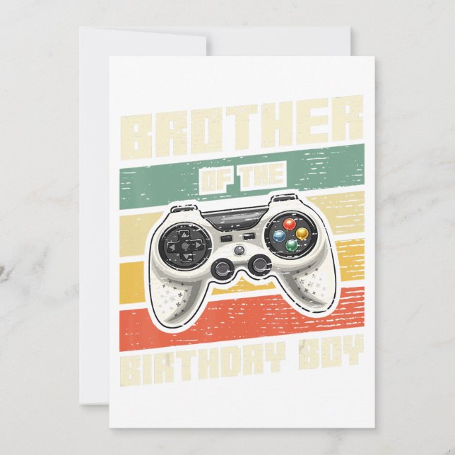 Brother Of The Birthday Boy Gamer Gift (Front)