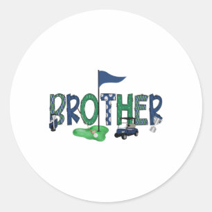 Brother Of The Birthday Boy Hole In One Golf Sport Classic Round Sticker
