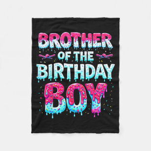 Brother Of The Birthday Boy Ice Cream Baseball Fam Fleece Blanket