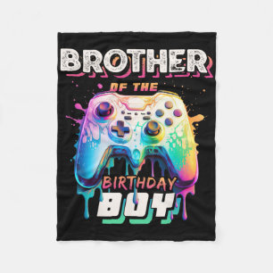 Brother Of The Birthday Boy Matching Family Video  Fleece Blanket