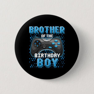 Brother Of The Birthday Boy Matching Video Game Bi 6 Cm Round Badge