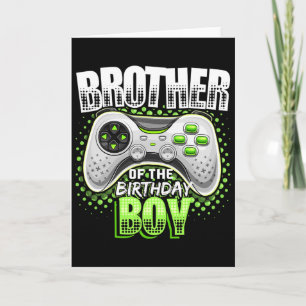 Brother Of The Birthday Boy Matching Video Game Bi Card