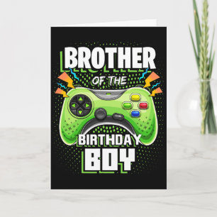 Brother Of The Birthday Boy Matching Video Game Bi Card