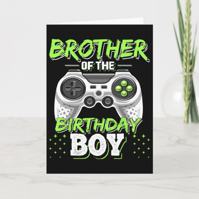 Brother Of The Birthday Boy Matching Video Game Bi Card (Front)
