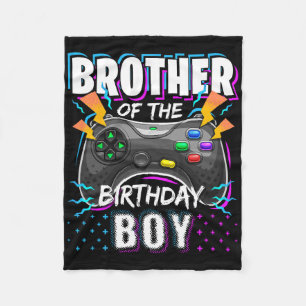 Brother Of The Birthday Boy Matching Video Game Bi Fleece Blanket