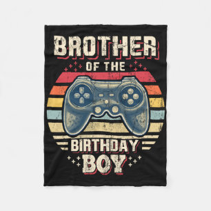 Brother Of The Birthday Boy Matching Video Game Bi Fleece Blanket