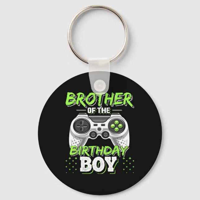 Brother Of The Birthday Boy Matching Video Game Bi Key Ring (Front)