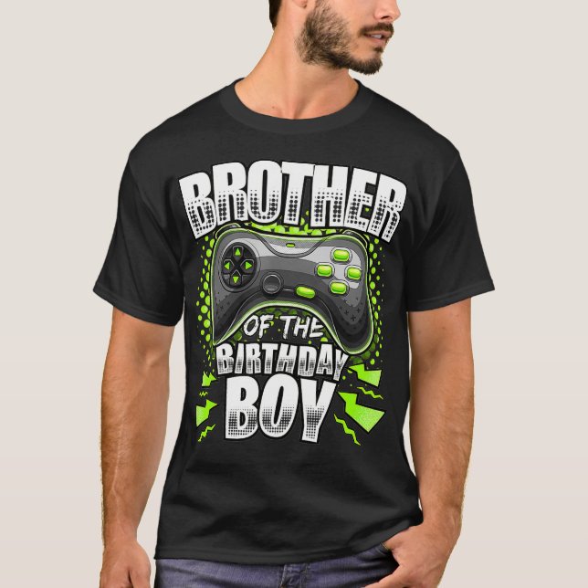 Brother of the Birthday Boy Matching Video Game Bi T-Shirt (Front)