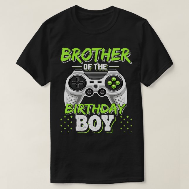 Brother of the Birthday Boy Matching Video Game Bi T-Shirt (Design Front)