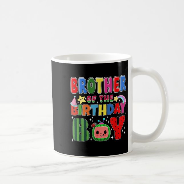 Brother Of The Birthday Boy Melon Family Matching  Coffee Mug (Right)
