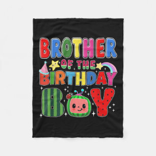 Brother Of The Birthday Boy Melon Family Matching  Fleece Blanket