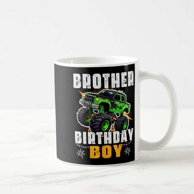 Brother Of The Birthday Boy Monster Truck Family M Coffee Mug (Right)