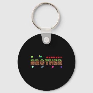 Brother Of The Birthday Boy Pixel Game Matching Fa Key Ring