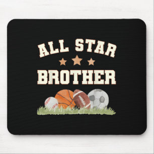 Brother Of The Birthday Boy Sketll Footll Soccer S Mouse Pad