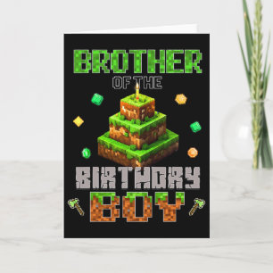 Brother Of The Birthday Boy Video Gamer Pixel Birt Card