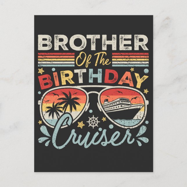 Brother of the Birthday Cruiser Vacation Postcard (Front)