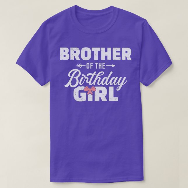 Brother of the birthday daughter girl matching fam T-Shirt (Design Front)