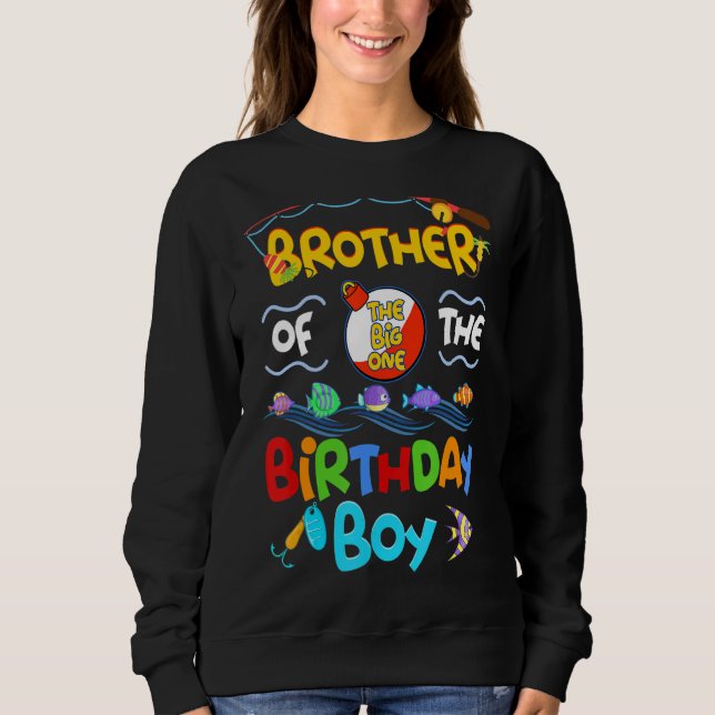 Brother Of The Birthday For Boy Cute Fish Sea Grap Sweatshirt (Front)