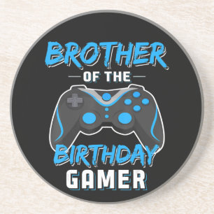 Brother Of The Birthday Gamer Birthday Boy Gaming Coaster