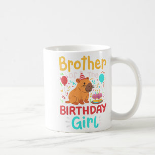 Brother Of The Birthday Girl Capybara Bday Family Coffee Mug