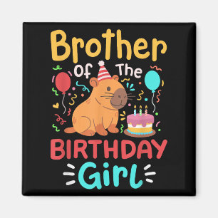 Brother Of The Birthday Girl Capybara Bday Family Magnet