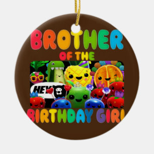 Brother Of The Birthday Girl Fruit Birthday Ceramic Ornament