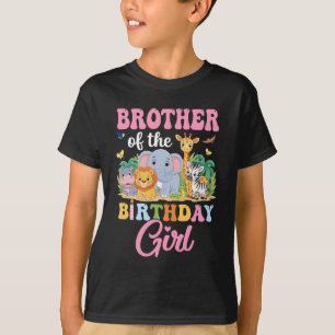 Brother Of The Birthday Girl Kids Safari Jungle An T-Shirt