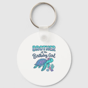 Brother of the Birthday Girl Sea Turtle Shirt Desi Key Ring