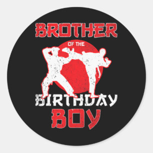 Brother Of The Birthday Karate Taekwondo Boy Marti Classic Round Sticker