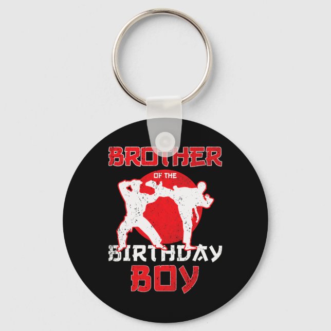 Brother Of The Birthday Karate Taekwondo Boy Marti Key Ring (Front)