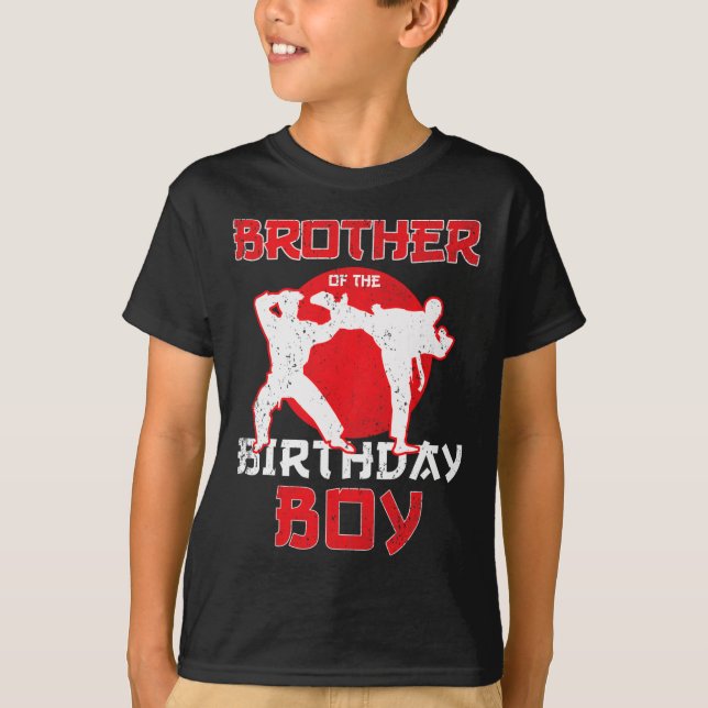 Brother Of The Birthday Karate Taekwondo Boy Marti T-Shirt (Front)