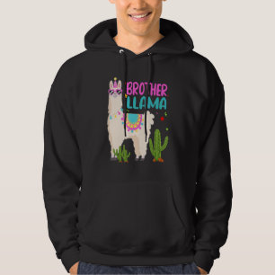 Brother Of The Birthday Llama Girl Matching Family Hoodie