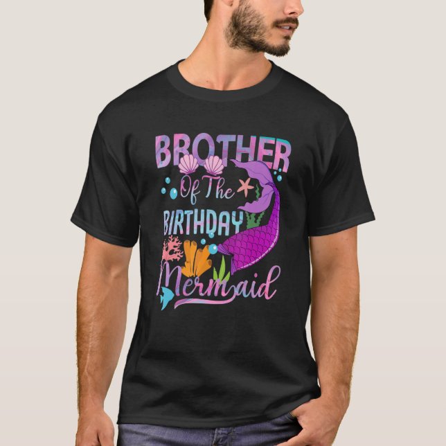 Brother Of The Birthday Mermaid Family Matching Pa T-Shirt (Front)