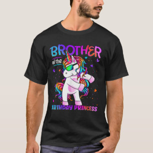 Brother Of The Birthday Princess Flossing Unicorn T-Shirt