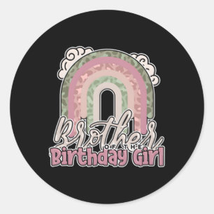 Brother Of The Bithday Rainbow Leopard Classic Round Sticker