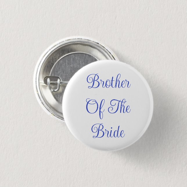 Brother Of The Bride 3 Cm Round Badge (Front & Back)