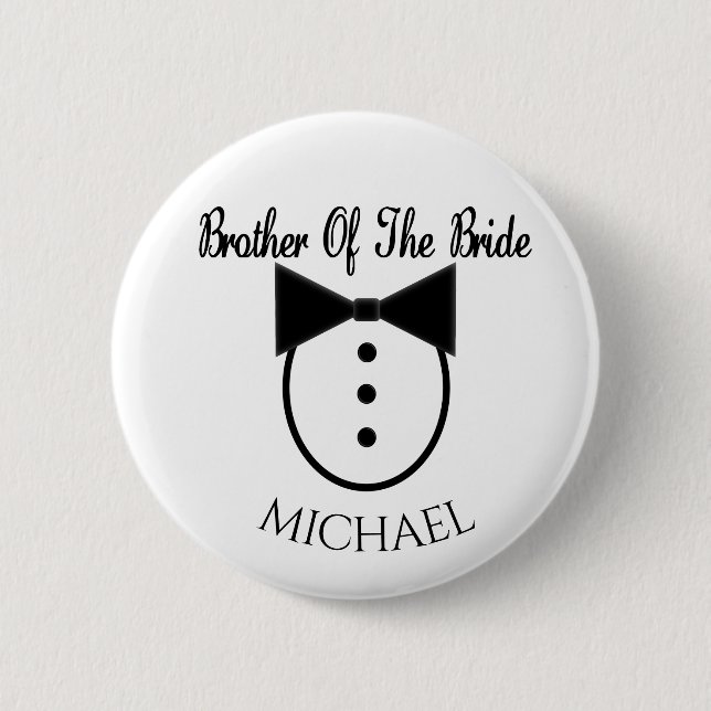 Brother of the Bride 6 Cm Round Badge (Front)
