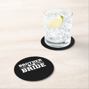 Brother Of The Bride Gift For Brother Round Paper Coaster