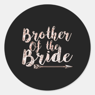 Brother Of The Bride Groom Wedding Bachelor Party Classic Round Sticker
