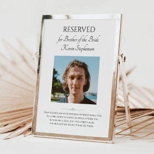Brother of the Bride Photo Save A Seat Memorial Poster